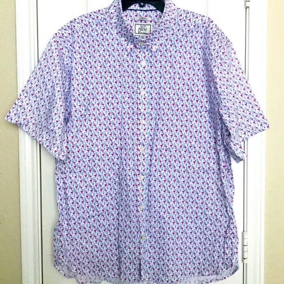 JoS.A.Bank Tailored SS Button-Down Flamingo Shirt - Picture 5 of 6